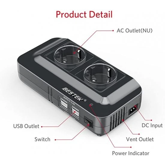 Omvormer 11/15volt-230volt 200watt 2 Omvormer 11/15volt-230volt 200watt - Afbeelding 2