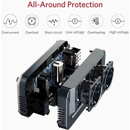 Omvormer 11/15volt-230volt 200watt 3 Omvormer 11/15volt-230volt 200watt - Afbeelding 3