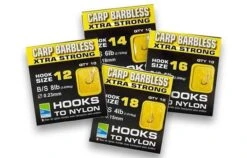 Preston Carp Barbless Extra Strong Hooks To Nylon