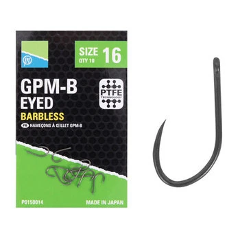 Preston Gpm-b Eyed Barbless Hooks 1 Preston Gpm-b Eyed Barbless Hooks