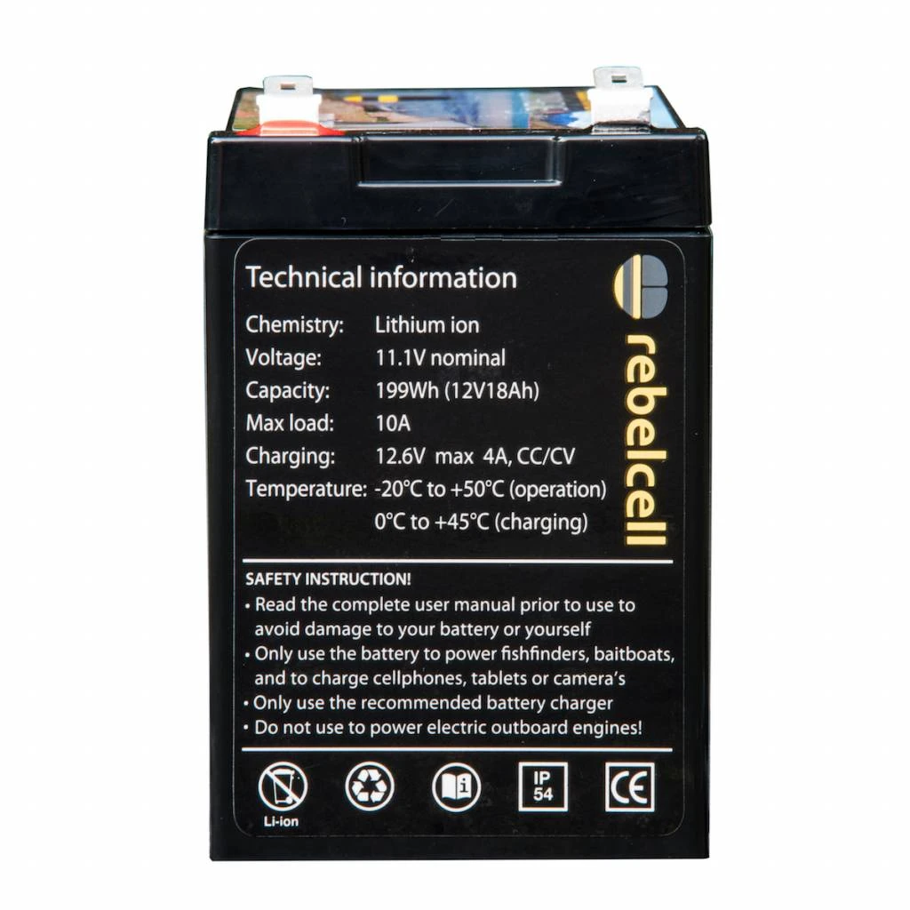 Rebelcell 12V 18A Accu + 12.6V 4A Oplader 3 Rebelcell 12V 18A Accu + 12.6V 4A Oplader - Afbeelding 3